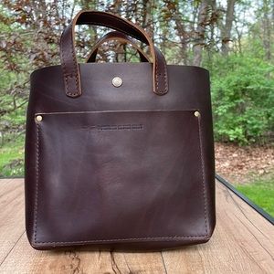 Portland Leather Goods Mini Crossbody Classic Tote - Grizzly - C Grade